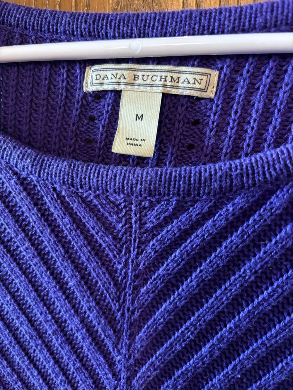 Purple Chevron Textured Knit Top